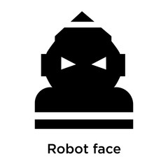 Robot face icon vector sign and symbol isolated on white background, Robot face logo concept