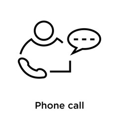 Phone call icon vector sign and symbol isolated on white background, Phone call logo concept