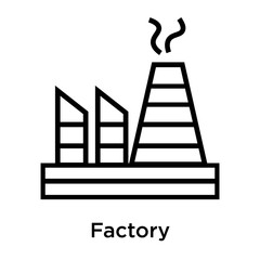 Factory icon vector sign and symbol isolated on white background, Factory logo concept