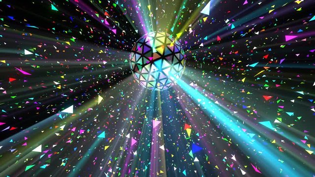 Disco ball seamlessly looping video for party backgrounds, nightclubs, music clips, led screens, shows or other video projections