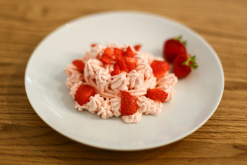 Strawberry mousse closeup
