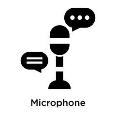 Microphone icon vector sign and symbol isolated on white background, Microphone logo concept