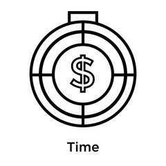 Time icon vector sign and symbol isolated on white background, Time logo concept