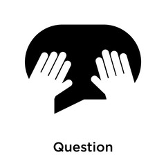 Question icon vector sign and symbol isolated on white background, Question logo concept