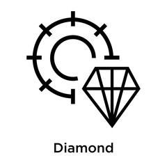 Diamond icon vector sign and symbol isolated on white background, Diamond logo concept