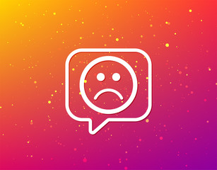 Sad smiley icon. Bad feedback sign.