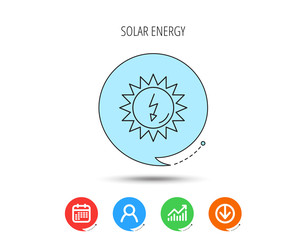 Solar energy icon. Ecological resources sign.
