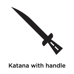 Katana with handle icon vector sign and symbol isolated on white background, Katana with handle logo concept