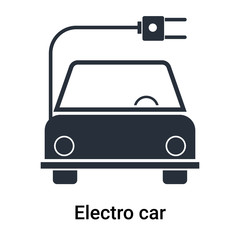 Electro car icon vector sign and symbol isolated on white background, Electro car logo concept