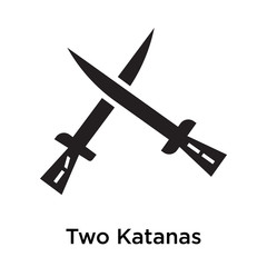 Two Katanas icon vector sign and symbol isolated on white background, Two Katanas logo concept