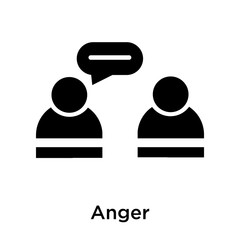 Anger icon vector sign and symbol isolated on white background, Anger logo concept