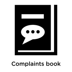Complaints book icon vector sign and symbol isolated on white background, Complaints book logo concept