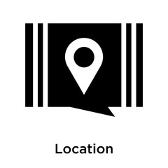 Location icon vector sign and symbol isolated on white background, Location logo concept