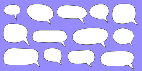 Empty blank speech bubbles, speech balloon, vector