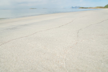 View to beautiful white sand beach and sea , Atlantic ocean