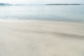 View to beautiful white sand beach and sea , Atlantic ocean