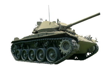 Tank in the Army in isolated background