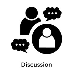 Discussion icon vector sign and symbol isolated on white background, Discussion logo concept