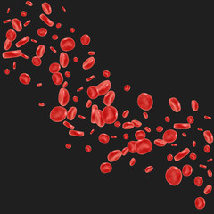 Red blood cell flowing in vein or artery. Vector illustration. Healthcare and medical zoom concept.