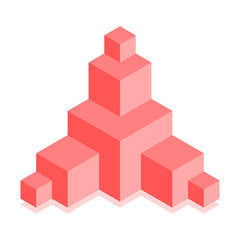 Naklejka premium Abstract cubic icon. Isometric illustration for covers design in flat 3D style. Vector geometric logo.