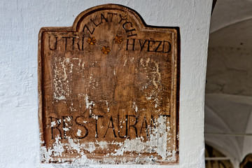 House facade in Prague old town.