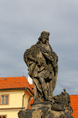 Fototapeta na wymiar Sculpture on the Charles Bridge, Prague.