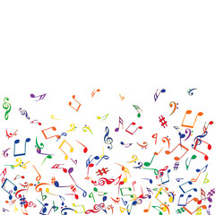 Musical Signs. Modern Background with Notes. Vector Element for Musical Poster, Banner, Advertising, Card. Minimalistic Simple Background.