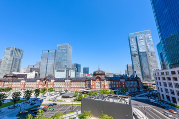 東京都心の高層ビル Tokyo station and 