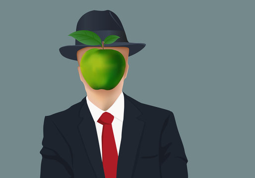 r&ecirc;ve - imaginaire - imagination - symbole - concept - pomme - surr&eacute;aliste - portrait - psychanalyse