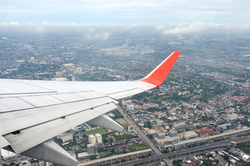 on the plane over bangkok