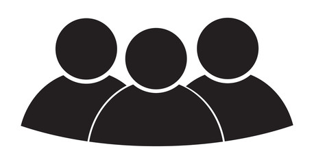 three person flat business isolated icon symbol Illustration design