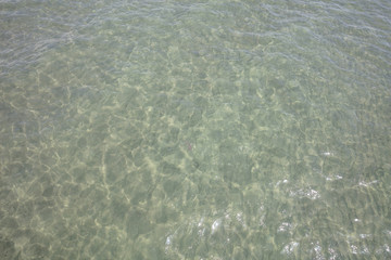 Clear blue sea background, top view