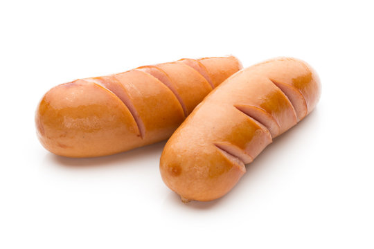 Pork sausage isolated on white background.