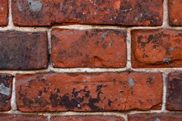 Old red brick wall texture background