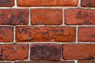 Naklejka premium Old red brick wall texture background
