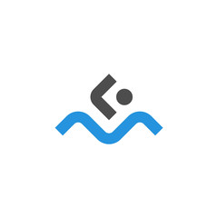Swimming Sport Logo Template. Water Games Club Logotype. Emblem. Vector.