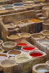 Painting the leather in Fez