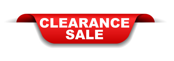 red banner clearance sale - obrazy, fototapety, plakaty