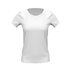 Mockup of white basic women t-shirt