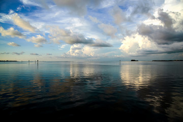 Clouds reflecting over water