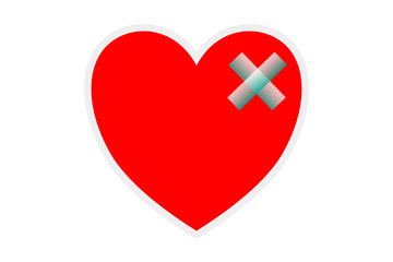 Red heart isolated on white background, illustrator icon design.