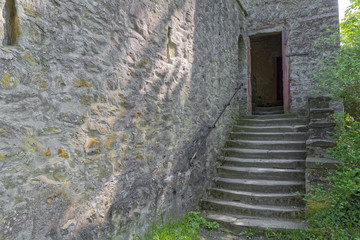 Braunfels, Germany - Old, damaged, stone stairs by the castle.