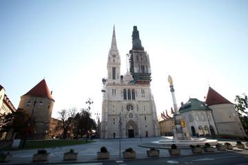 Fototapeta na wymiar Zagreb Cathedral dedicated to the Assumption of Mary in Zagreb, Croatia