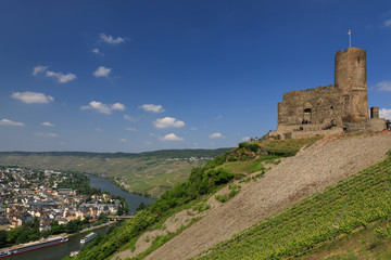 Fototapeta na wymiar Landshut castle over the river Moselle