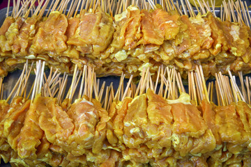 Pork Satay,Wait to cook.