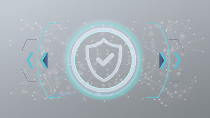 Technology security icon on a circle isolated on a background 3d rendering