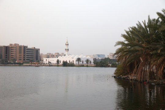 The Jaffali Mosque nearby Balad (Shopping area)  in evening  Jeddah, Saudi Arabia