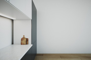 Fototapeta premium Clean kitchen counters with copyspace