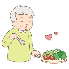 おじいちゃん_野菜大好き