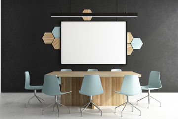Contemporary meeting room with poster